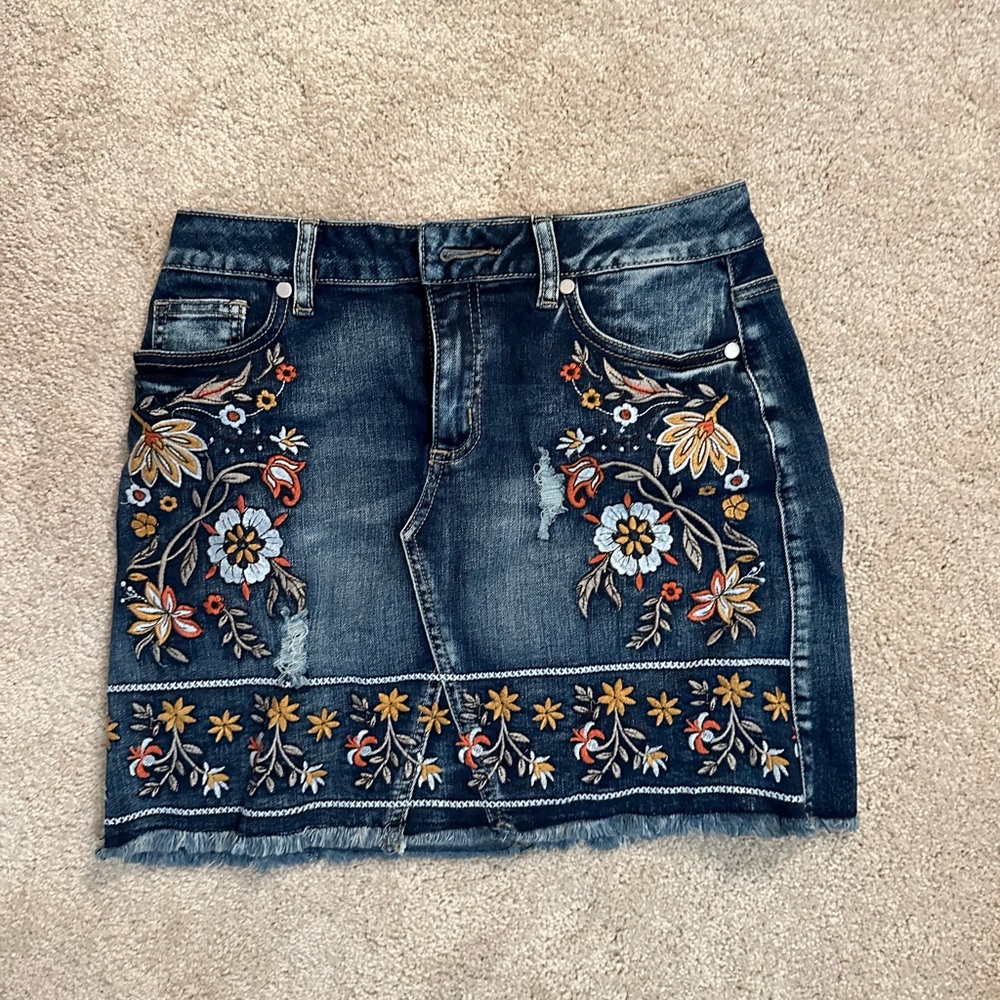 Altard State Embroidered Jean Skirt